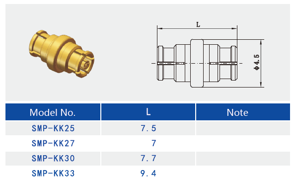 Straight SMP Female to Female SMP Jack to Jack Adapter Frequency Up To 18GHz 40GHz with Length 10.7mm