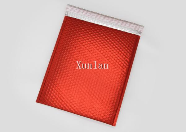 Matte Red Bubble Wrap Mailing Envelopes CD Size Printed With 2 Sealing Sides