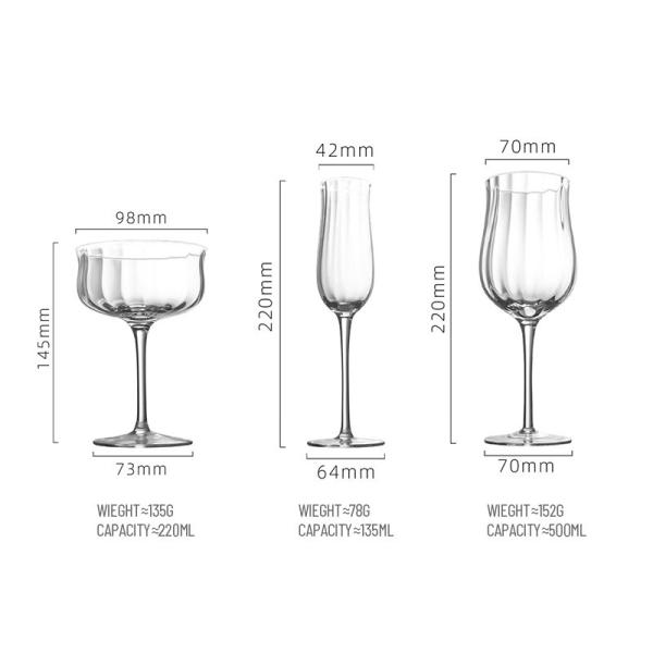 Bulk Wholesale Custom Logo 8-12OZ Lead Free Crystal Wedding Goblets Durable Clear & Dishwasher-Safe