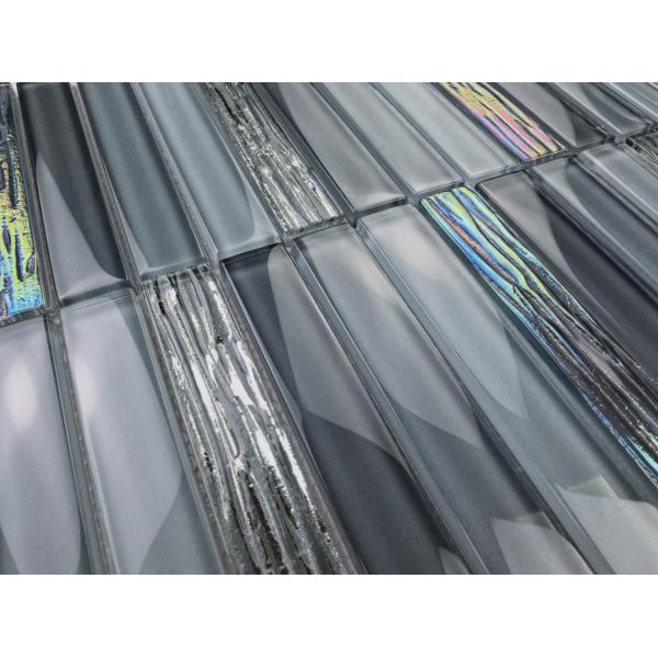 Mosaicos de vidrio para pared interior grises decorativos y elegantes de 300x300mm para apartamentos y proyectos de renovación