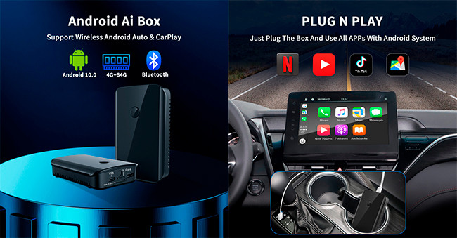 Все в одной коробке 64GB Ai мультимедиа андроида беспроводной коробки CarPlay AI полной