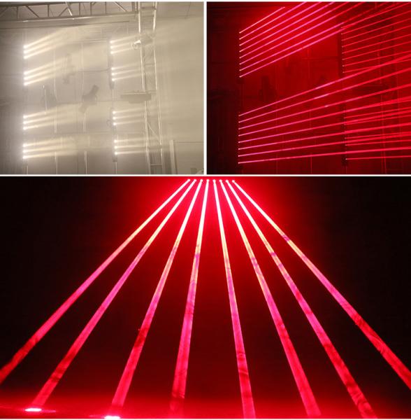 8 Eyes Red Color DJ Disco Laser Lights 8 Heads Laser Moving Head Stage Lighting 500mW