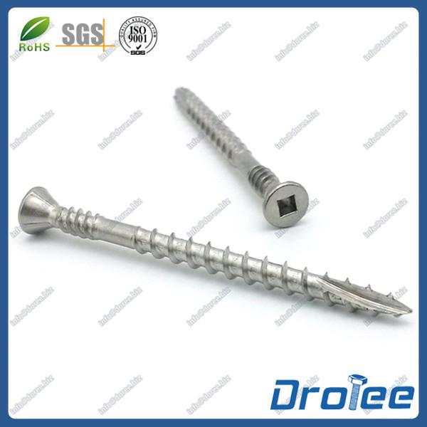 Marine Grade 316 Stainless Double Thread Square Drive Composite Decking Screws