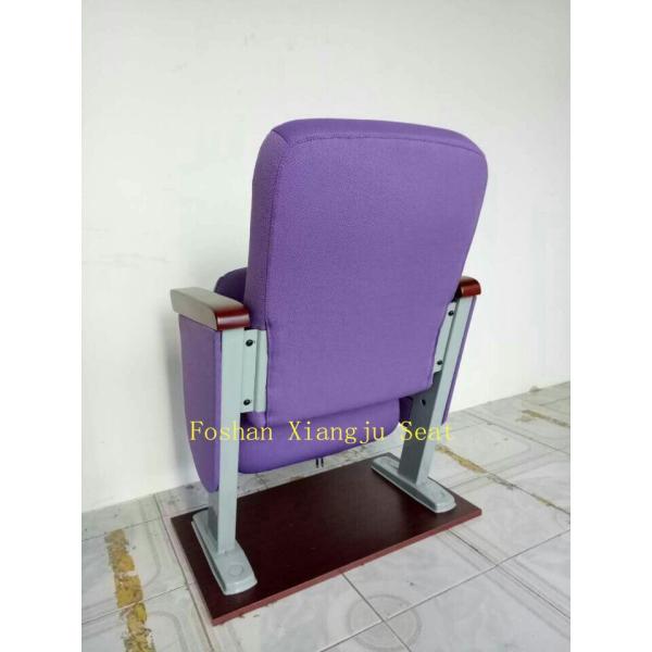 Aluminium  Leg Wooden Armrest Theatre Seat Low Back 560mm Width Auditorium For Prayer XJ-125A