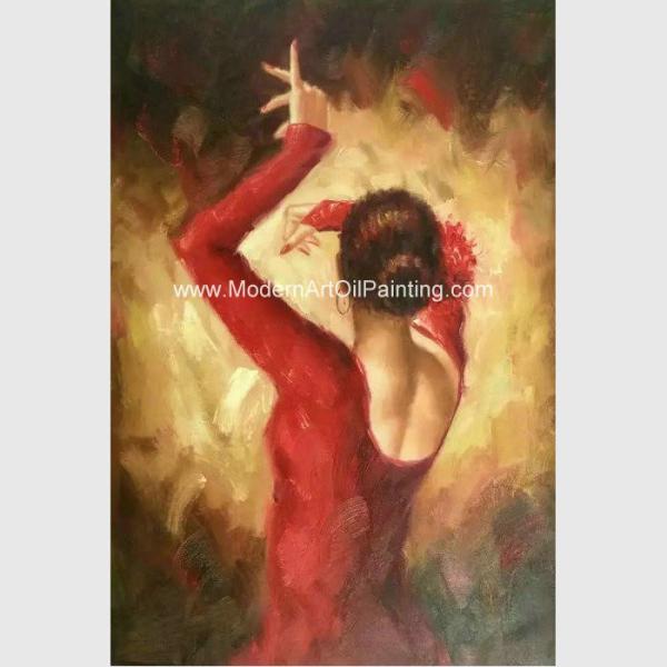 Dançarino feito a mão moderno Oil Painting do flamenco, parede abstrata Art Canvas Painting