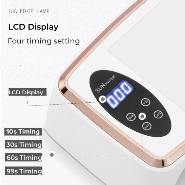 2-in-1 Hand Pillow UV LED Nail Lamp with 90 PCS Light Beads and 380W High Power for Salon and Home Use