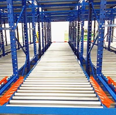 High Density Live Pallet Flow Racking System With Brake / Speed Regulating Rollers