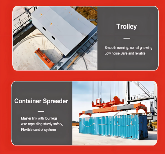 Remote Control Diesel Engine RTG Rubber Tyred Gantry Crane with 15-50 Ton Capacity for Container Lifting