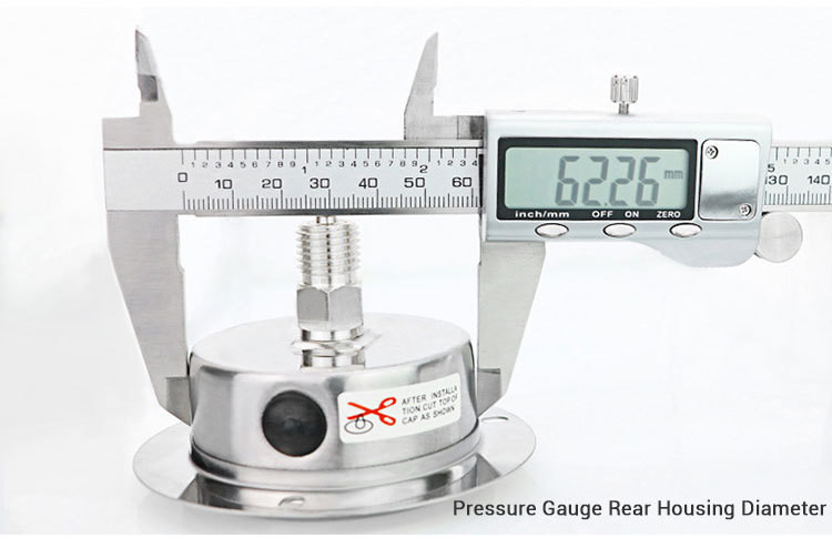 All Stainless Steel Case 60mm Axial Shockproof Oil Pressure Gauge with M14*1.5 Thread