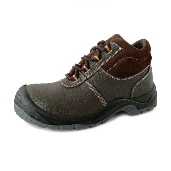 Black Steel Toe Work Safety Shoes Unisex Leather Steel Toe Shoes ESD
