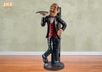 résine Butler de figurine de statue de Polyresin d'antiquité de taille de 110cm 3 statues de support de vin
