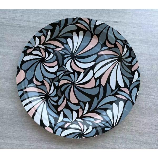 7inch Customizable Degradable Disposable Paper Plate for Home Barbecue and Catering