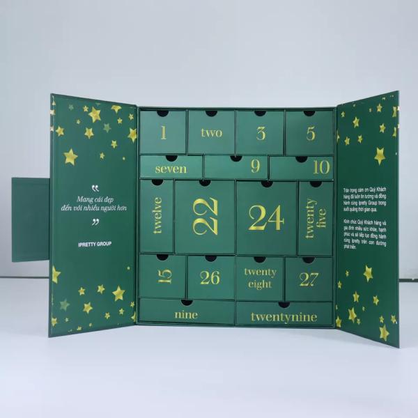 Cardboard Advent Calendar Custom Gift Packaging For Christmas Gift