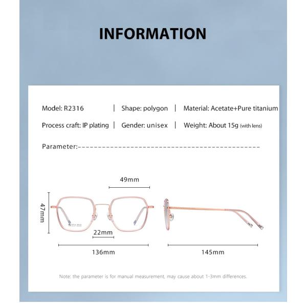 Свет стекел чтения титана ацетата OEM ориентированный на заказчика анти- голубой