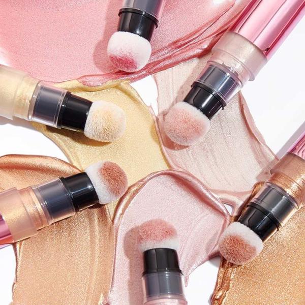 BSCI 6 Colors Spong Head Glitter Makeup Highlighter Shimmer Blush For Party