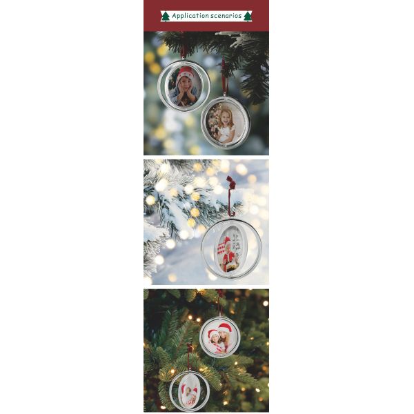 ZELOYAUT Wholesale Sublimation Blanks Hot Sales Sublimation Plastics Rotatable Ornaments Balls Custom Christmas Pendant Gifts