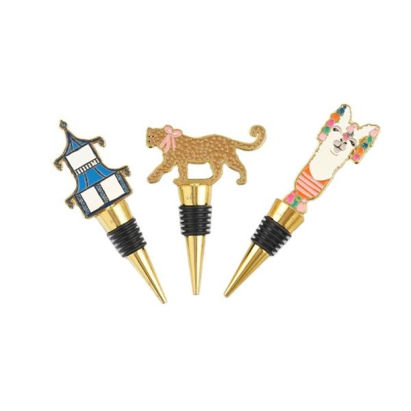 Zinc Alloy Wine Bottle Stopper , Nickel Plated Champagne Custom Wine Stoppers