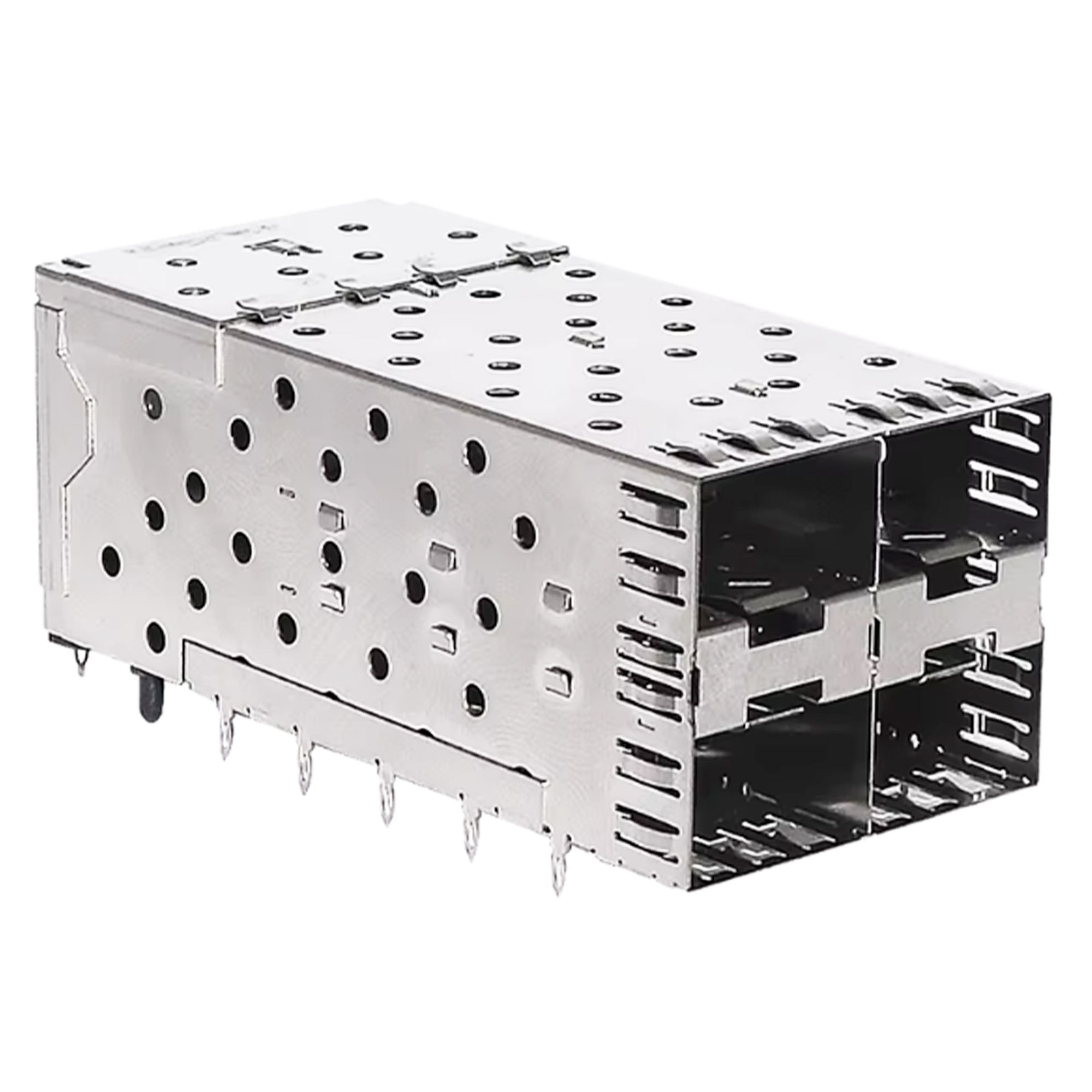SFP Cage 2X2 with Light PIPE SFP Connector Dust Cover Fiber Optic Module