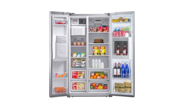 550L Stainless Steel Saving-energy Double Doors Side By Side Refrigerator With Ice Maker and Home Bar