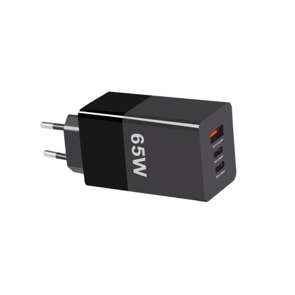 65W GaN USB-C PD3.0 Carregador rápido com tomada UE
