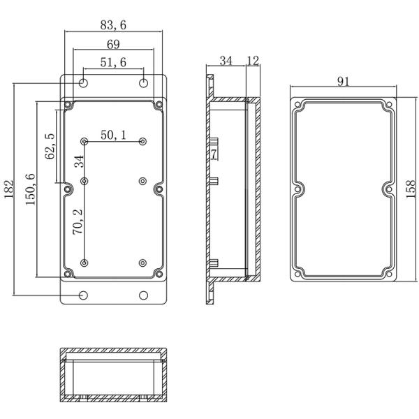 Multi дирекционная 158*90*46mm пластиковая коробка держателя стены