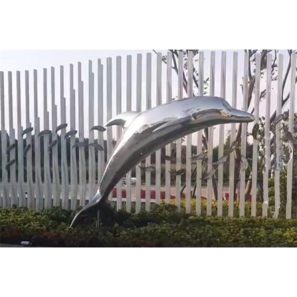 Fuxin Animal Life Size Dolphin Stainless Steel Animal Sculpture Contemporary