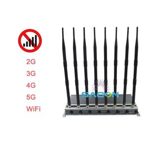 40W Output Power 5G Signal Jammer with 80m Jamming Radius and 3 Cooling Fans