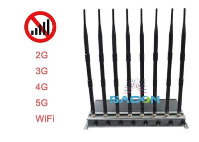3 Cooling Fans 5G Signal Jammer Blocker 8 Antennas 5 Watts Each Band Range Up To 80m