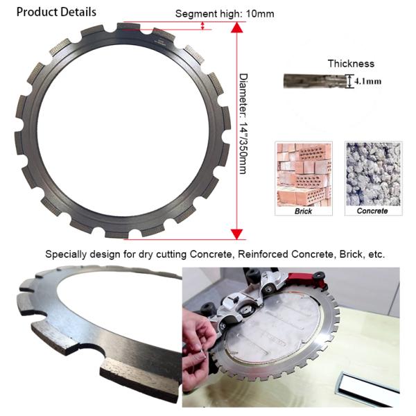 350mm Ring Diamond Concrete Saw Blades for Cutting Concrete, Reinforced Concrete
