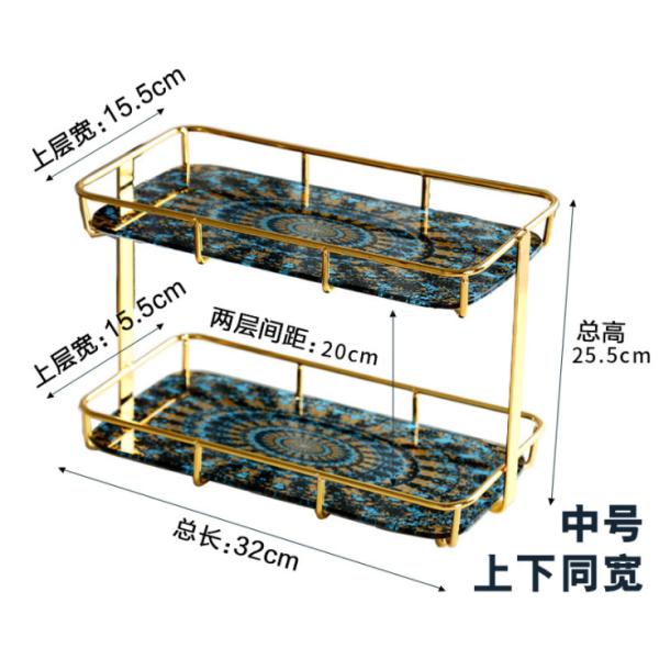 Moisture Proof SS Bathroom Counter Stand , Waterproof 2 Tier Storage Rack