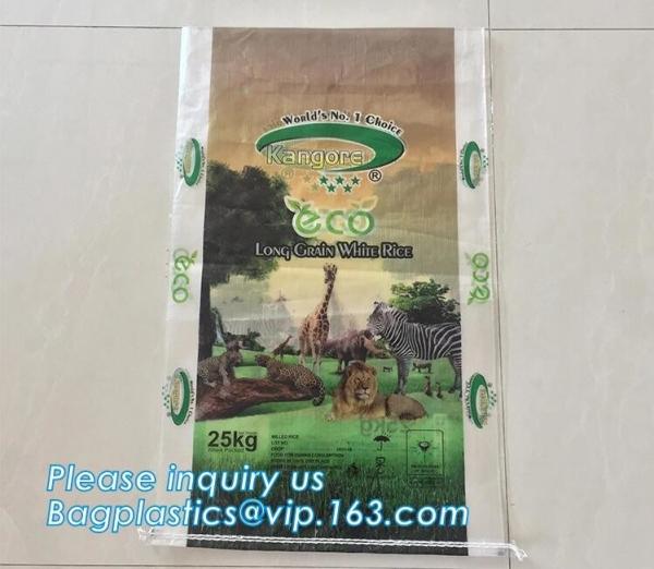Custom recyclable kraft paper laminated pp woven food packaging bag with logo printing,25kg 20kg urea fertilizer packagi