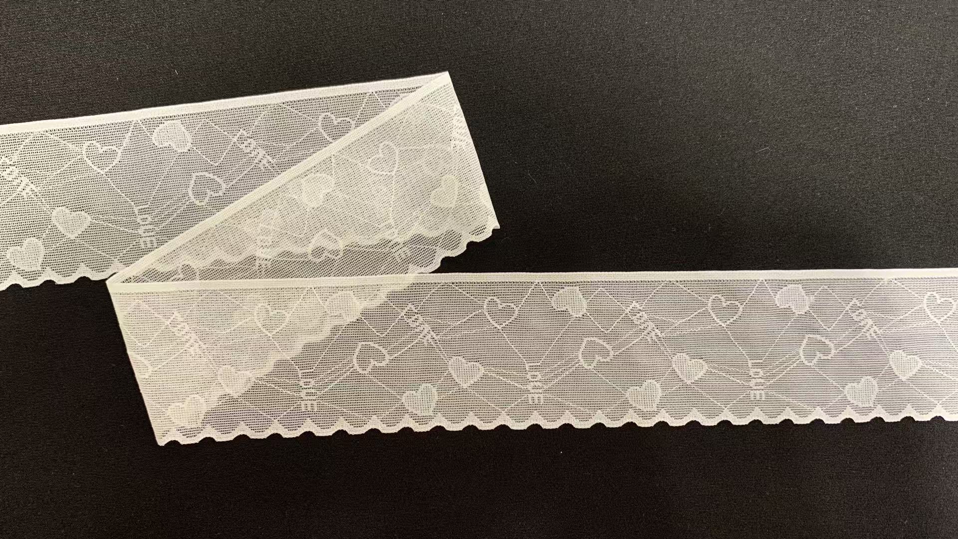 5cm Sweet Jacquard Elastic Lace Trim with Wavy Scallop Edge for Lingerie and Dress Decoration