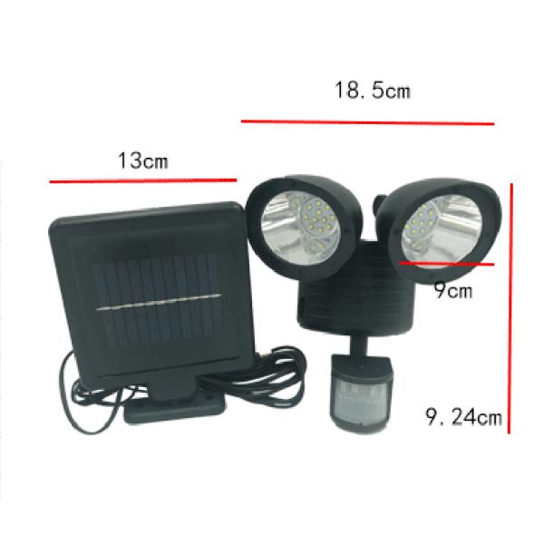50000 Hours Lifespan 22LED Human Body Sensor Solar Security Light for Outdoor Pathway