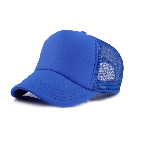 Blue / Yellow Trucker Mesh Cap , Custom Mesh Trucker Hats For Business