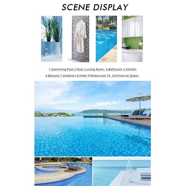 300х300мм Кристальное стекло Мозаичная плитка для ванной бассейн Кухня Backsplash