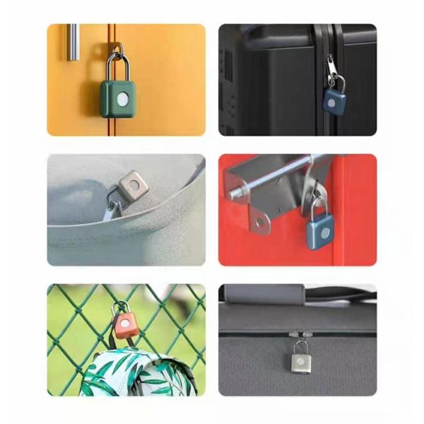 Hot Selling Mini Green IP65 Smart Electronic Padlock Finger Print Access Travel Luggage Suitcase Security Door Locks