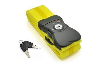 Black 3 Dial TSA Lockable Luggage Strap With Lock PC Material Logo Printed