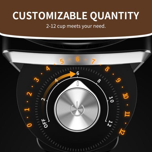 Adjustable SHARDOR Anti Static Burr Coffee Grinder 2-12 Cup Bean Electric