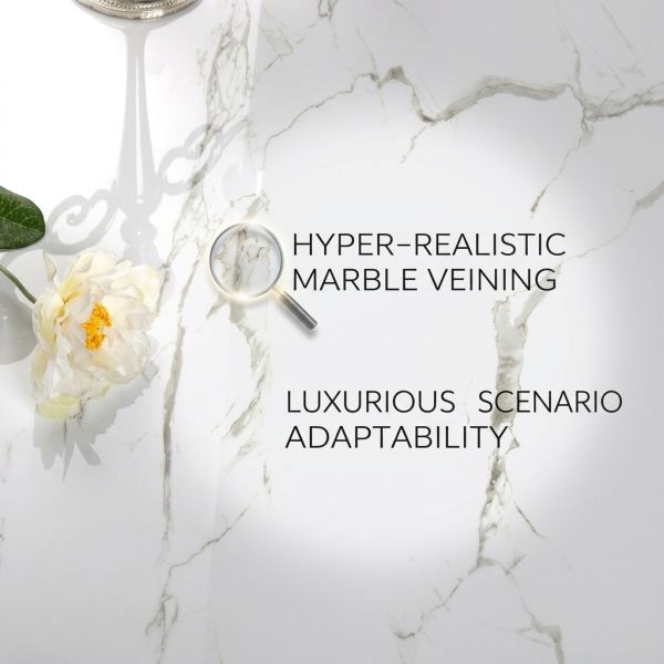 White Fully Polished Glazed Porcelain Living Room Marble Tile 600X600 Ceramic