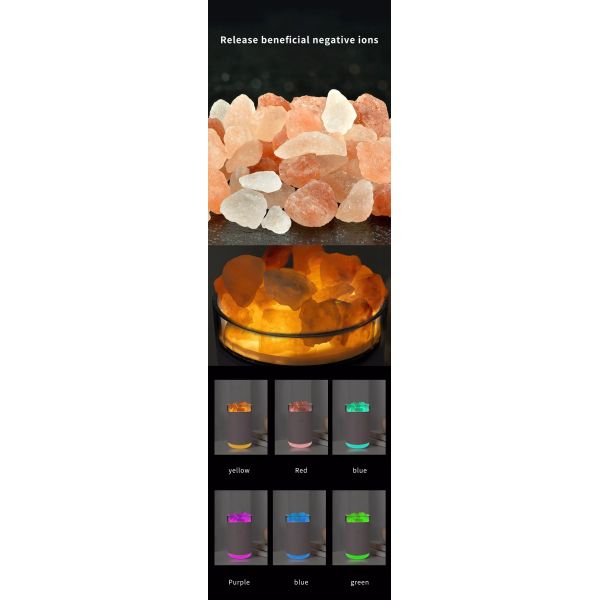 Plastic Mini Himalayan Crystal Salt Lamp Diffuser Essential Oil Air Purifying Humidifier