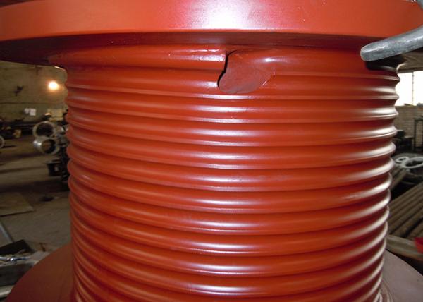 O cilindro Multilayer personalizado do guincho do cabo, o cilindro de cabo de aço liga o vermelho de aço