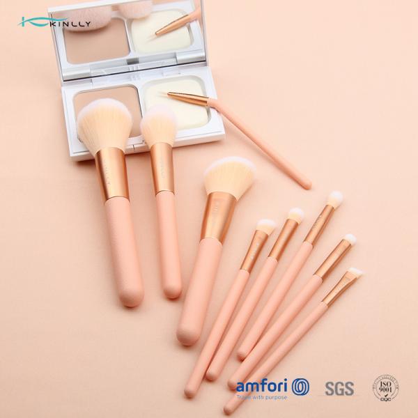 набор щетки макияжа пластиковой ручки 9pcs оранжевый с поли сумкой