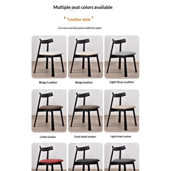 OEM Modern Backrest Upholstered Chair Restaurant Apartment Villa Bar Hotel Ergonomic Leather Chair Wooden Dining Room Chair
