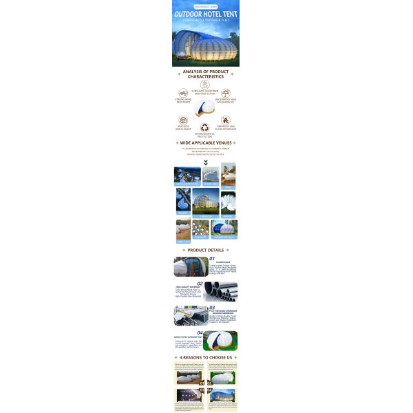 ODM Dome Glamping Resort Tent Snail Sea Shell 6-8 Person For Travelling