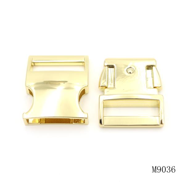 Gold Plated Metal Bag Lock 1 Inch Heavy Duty Quick Release Metal Buckle