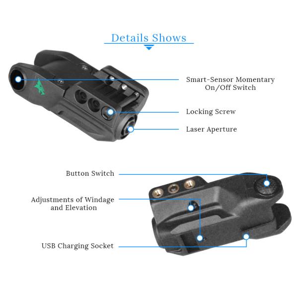 видимость 1.85oz указателя лазера зеленого цвета Sighter LASERSPEED скважины лазера 515nm