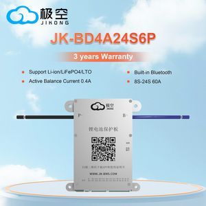 Jkbms Smart BMS Active Balance 4s 8s 16s 12V 24V 48V LiFePO4 100A 120A 150A 200A 250A 300A BMS for Lithium Ion Battery Pack