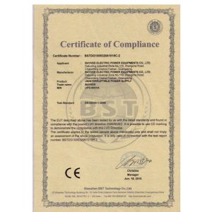Baykee Electric Power Equipments Co., Ltd Certifications