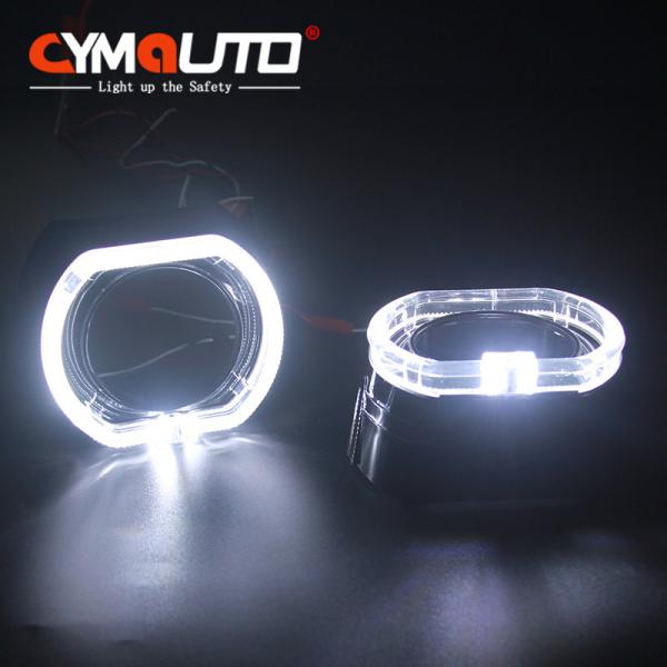 Black Projector Headlight Shrouds 2.5 Inch With LED Angel Eyes