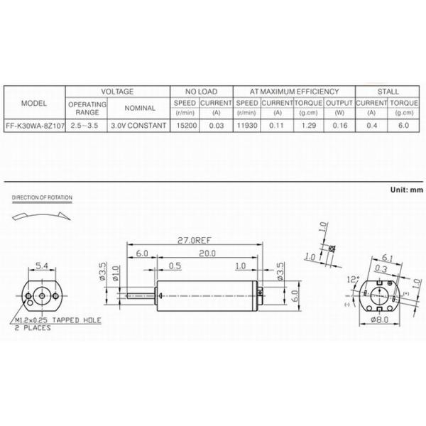 Мотор почищенный щеткой драгоценным металлом мотора К30ВА 8мм микро- ДК 3В/6В/12В для игрушки робота лянр